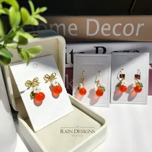 Orange Fruit Earrings | Handmade Fruit Earrings