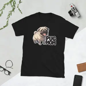 Pug Mom Cartoon Tee - Unleash Your Pug Love! Short-Sleeve Unisex T-Shirt