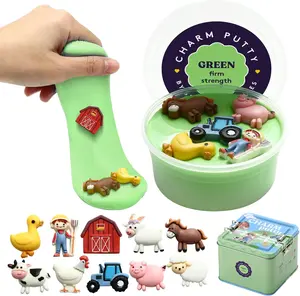 Special Supplies Sensory Therapy Putty for Kids and Adults with 10 Cute Charms - Resistive Hand Exercise Stress Relief Therapy Putty, Five Ounces of Each Putty (Farm Set - Strength: Soft)