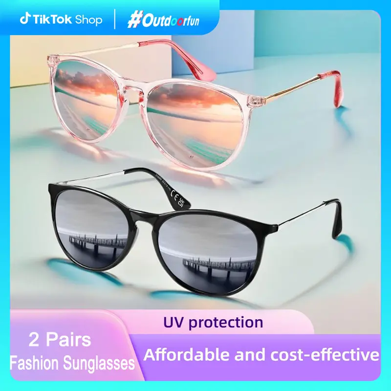 FEICE Women's 2-Pack Classic Polarized Rectangle Sunglasses - TAC Full Rim Lenses, UV400 Protection, Glare-Free Views, 2025 Modern Trendy Sunglasses for Everyday, Activity Party, Friends Travel