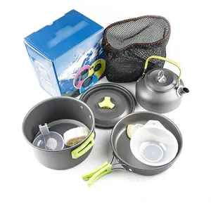 Camping Outdoor Supplies Lightweight Aluminum Kettle & Teapot Cookware Portable Camping Set