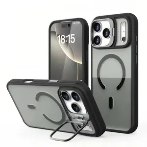 Fashion Dual-Color MagSafe Lens Hood Phone Case, Compatible with iPhone 13/14/15/16/17 Pro Max, 17 Air, 14/15/16 Plus.