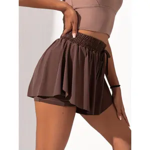 Women'S Summer Breathable Yoga Shorts with Drawstring Side Pockets for Fitness And Running.