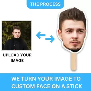Custom Big Head Cutout on a Stick for Soccer Fan Kit Soccer Party Decorations camping fan - portable handheld fan word cup 2026 Personalized Face Paddle & Photo Handheld Fan for , Wedding Festive & Party Supplies teenage boy gifts
