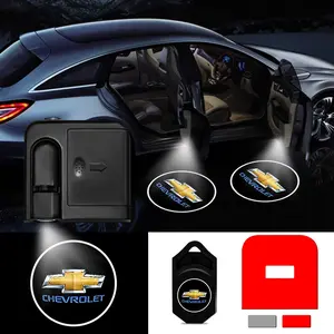 Chevrolet Welcome Projection Light, LED Car Logo Decorative Lamp, Car Door Lights, High Brightness Night Ambient Upgrade, Easy Installation, Hot Modification Item