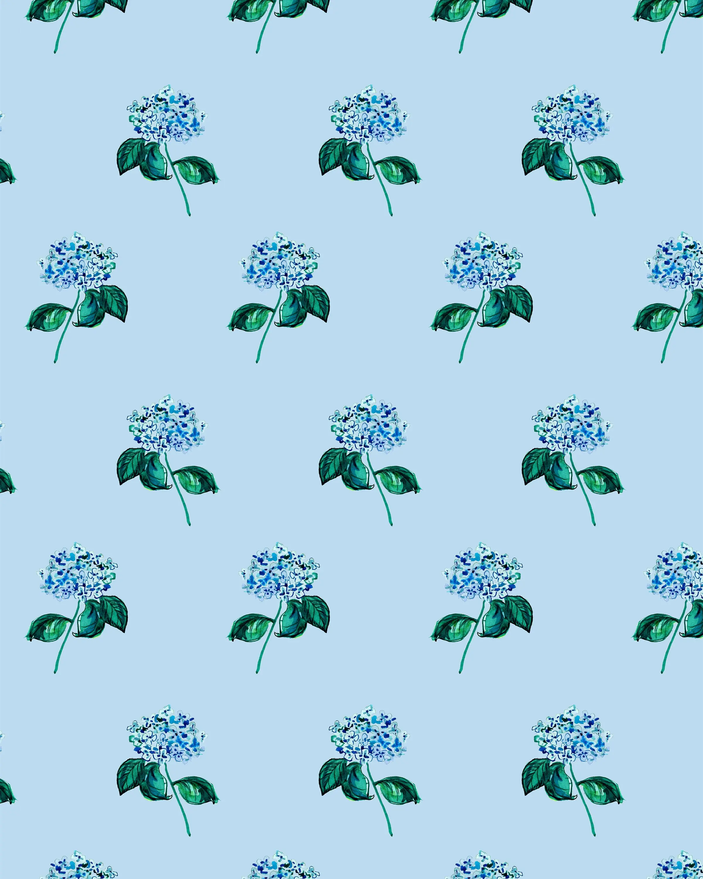 Wrapping Paper: Blue Hydrangea Deux Fois {Gift Wrap, Birthday, Holiday, Christmas}
