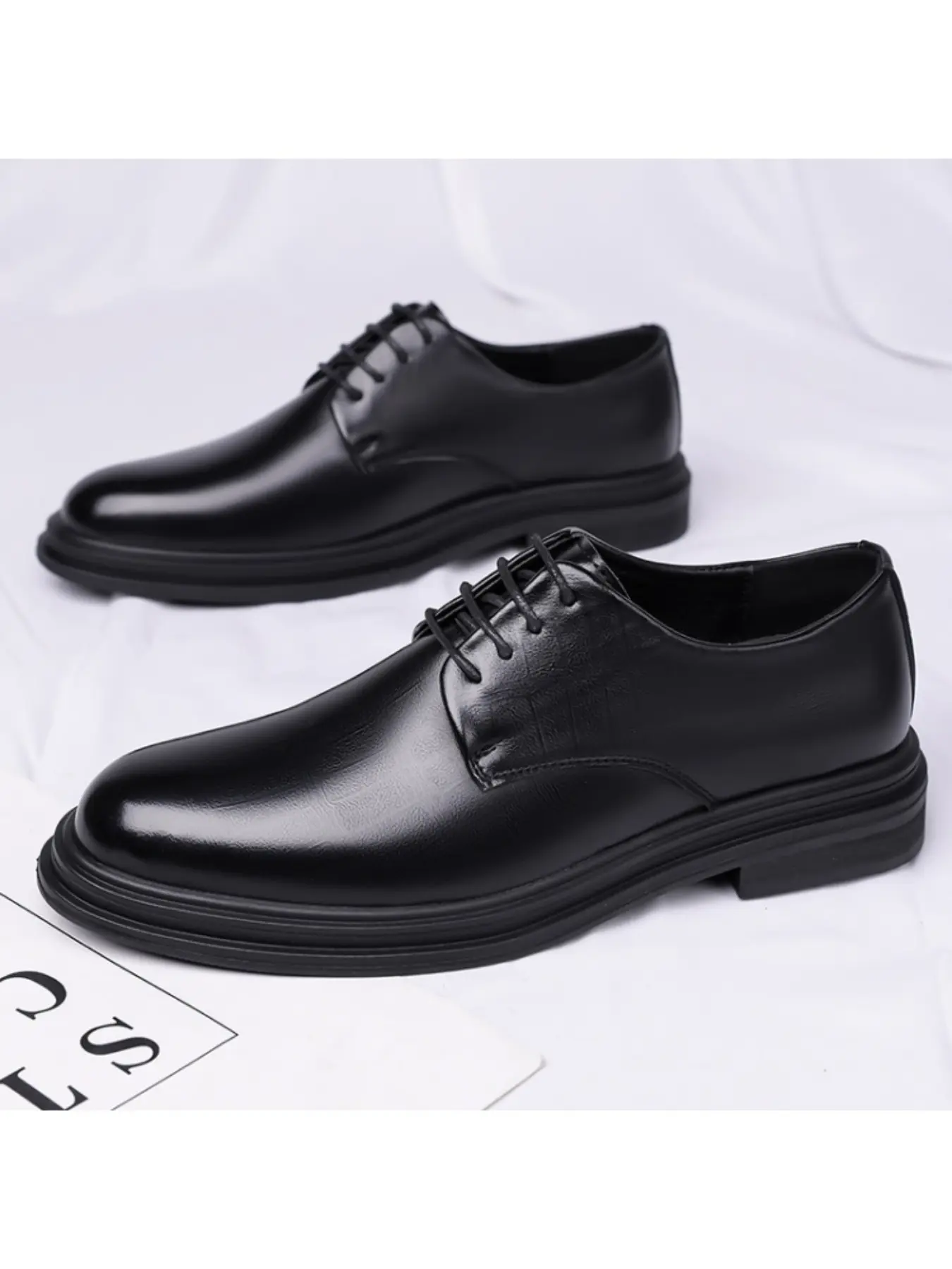 Men's Luxury Business Leather, Elegant Lace-Up Formal Wedding Shoes, Dress Shoes, Business Style Shoes, Casual Work Party Meeting Wear, Formal Footwear, Office Shoes, All-Season Microfiber Rubber Sole