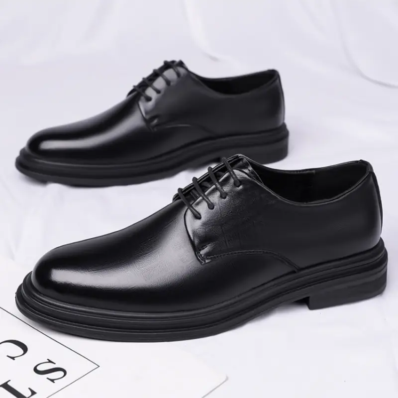 Men's Luxury Business Leather, Elegant Lace-Up Formal Wedding Shoes, Dress Shoes, Business Style Shoes, Casual Work Party Meeting Wear, Formal Footwear, Office Shoes, All-Season Microfiber Rubber Sole