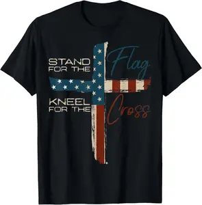 USA Flag Religious Quote 4th of July Christian Faith T-Shirt