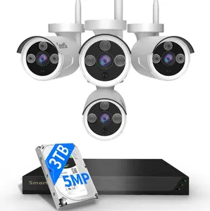 Wireless Security Camera System, 8CH with 4 5MP Cameras, 3TB HDD, Night Vision, Motion Detection, Indoor/Outdoor Video Surveillance, Free App(5MP+3TB) target  security  cameras cctv
