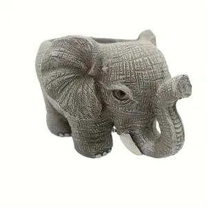 Resin Cute Elephant Planter, Lucky Elephant Succulent Pot, Handmade Home Decor Craft, Wholesale Factory Direct Sale Gift