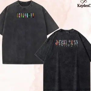 Embroidered Anime Washed Shirt, Demon Killer T-Shirt, Hashira - Demon Killer Corps Design, Unique Breathing Skill, Gifts for Anime Lovers 67W