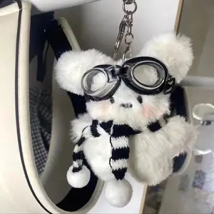 Kawaii Dog Plush Keychain Cute Cartoon Puppy Stuffed Keyring Bag Charms Keychains Accessories Backpack Pendant Couple Gift