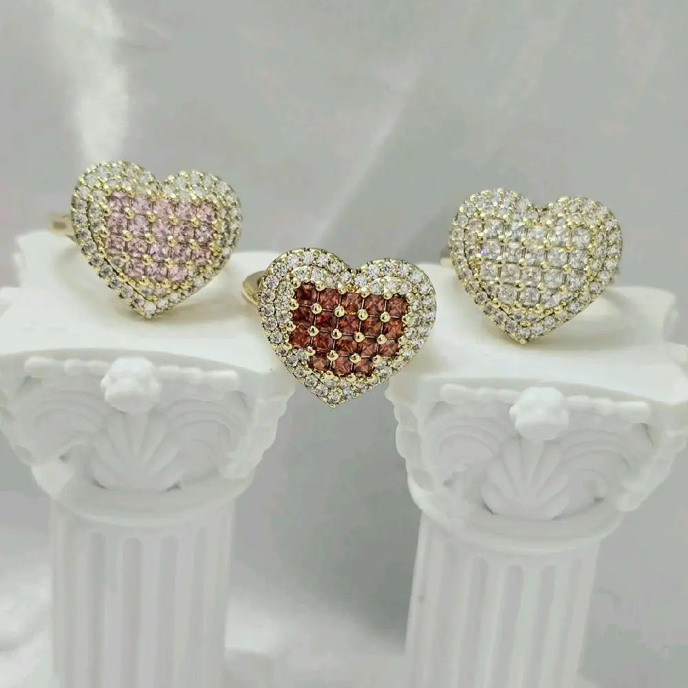 Anillos diseños corazones de zc en diferentes colores. Laminados de alta calidad
