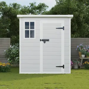 Storage Shed, Waterproof Resin Outdoor Storage Shed with Floor & Window &  Lockable Doors and  Vents, Tool Shed for Bike, Garden, Backyard,Lawn, All Weather Use, Light Grey