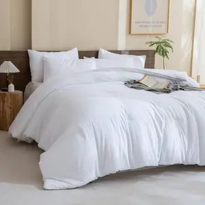 White Comforter Full Size, 3 count Boho Comforter Set, Lightweight Solid Bedding Set,  Seasons Soft Breathable Full Bed Set (80x90In Comforter & 2 Pillowcases)