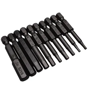 10PCS Black Magnetic Hexagon Screwdriver Bits S2 Steel 1/4 Inch Hex Shank Screw