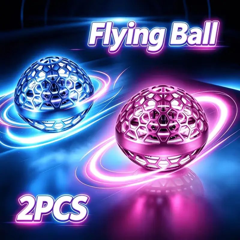 2pcs UFO Smart Sensing Magic Flying Ball, can be remotely controlled to spin, a floating dart ball with UFO design, endless tricks with spinning and swinging ball, perfect for games, parties, Halloween, and Christmas gifts, LED smart sensing floating ball