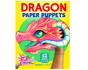 Dragon Paper Puppets: 12 puppet templates to color & create (Happythought craft workbooks) Paperback – Large Print, November 13, 2024