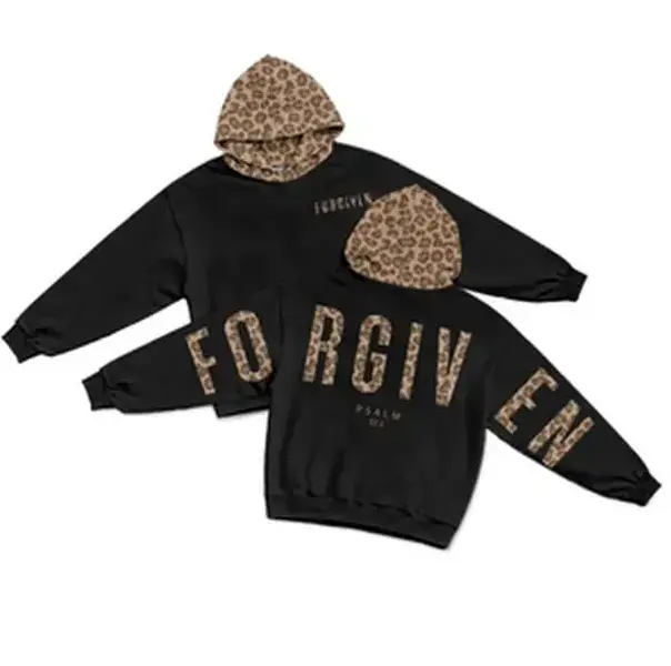 Vintage Forgiven Psalm 32:1 Dead Leaves Camouflage Light Weight Hoodie for Men and Women, Christian Bible Verse Camo Print Fleece Hooded, Trendy 3D Hoodie, Realistic Print Sweatshirt, Cool Unisex Fashion Top