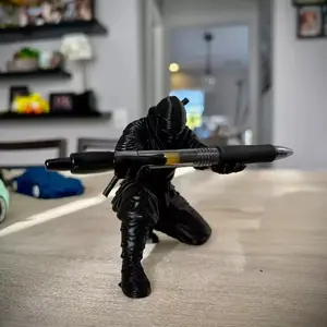 3D Printed Samurai Pen Holder Desk Organizer, Stationery Organizer, Holds Pens Pencils, Dark Ninja Style, Creative Gift for Boyfriend Colleague Friend, Desk Accessories