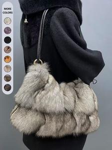 ASANDYWomen's Plush Shoulder Bag, Back to School, Fashion Large Capacity Crossbody Bag, Daily Use, Casual Fashion Multifunctional High Quality Daily Commuter Bag