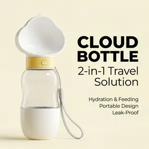 Cloud-Shaped 2-in-1 Pet Travel Bottle | Leak-Proof Water/Food Container for Dogs/Cats