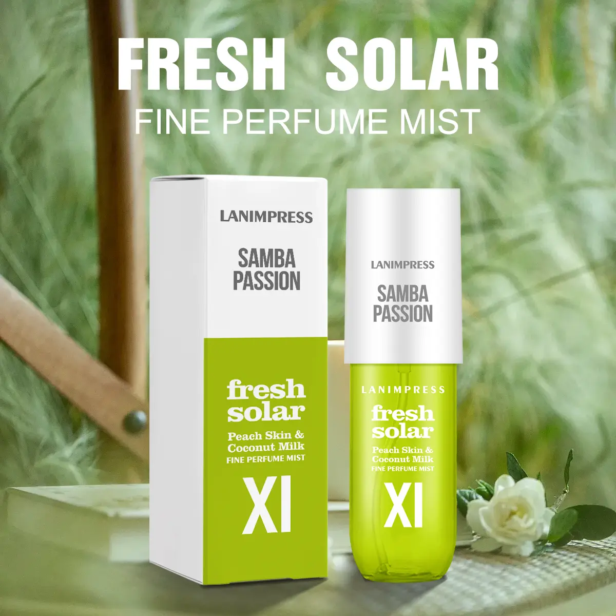 LANIMPRESS Body & Hair Perfume Mist, Samba Passion with Coconut Milk & Solar Notes, Long-Lasting Floral Fragrance for Women, 3.0 fl oz, Single Item