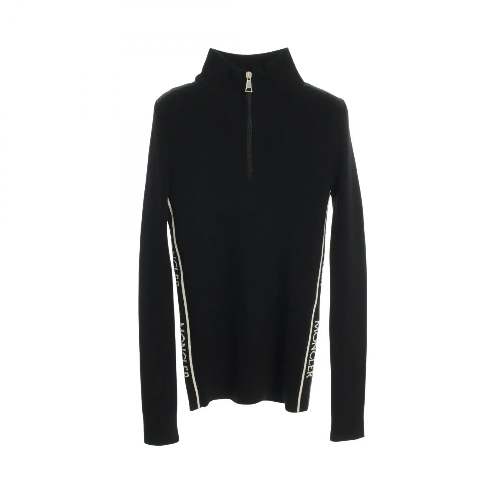 Pre-owned MONCLER Wool Small Leather Goods Half Zip Knit Top 1607262101219720838