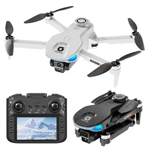 Beginner-Friendly Drones with camera, 200m / 6562ft Long Range for Beginners, Large Remote Screen & Body LCD Display, Brushless Motors, Optical Flow Stable Quadcopter, 2 Batteries