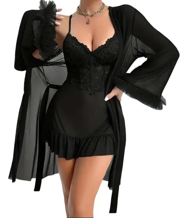 Women’s Lingerie Set, Elegant Silky Lace Trim Camisole Top And Matching Bottom Shorts, Soft Sheer Loungewear Featured With Adjustable Straps, Lightweight Breathable Sleepwear for Home Relaxation And Date Night Occasions,summervibes Babydoll Nightwear