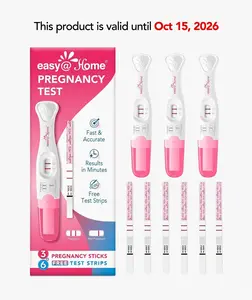 Easy@Home Pregnancy Test Sticks (3 Pack) + 6 FREE Test Strips - Early Detection, Clear Results in Minutes, Easy at Home Midstream Tests for Women, Exp: Oct 15, 2026