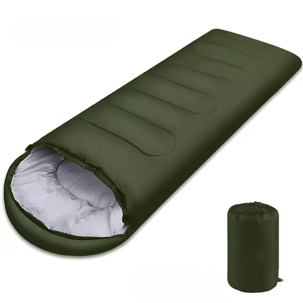 Lightweight 4-Season Camping Sleeping Bag - Warm & Cold Envelope, Drawstring Closure, Durable Nylon, Ideal for Outdoor Travel & Hiking, Camping Accessories, Travel Accessory, Camping Equipment, Camping Gear, Portable Outdoor Equipment, Hiking Essentials