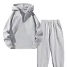 Men’s Vintage 2-Piece Knit Athletic Set - Long Sleeve Breathable Half-Zip Hoodie with Drawstring, Slim-Fit Stretch Pocketed Sweatpants with Waist Drawstring, 100% Polyester Casual Chic Streetwear, Male Clothing, Gifts for Boyfriends,sohochic
