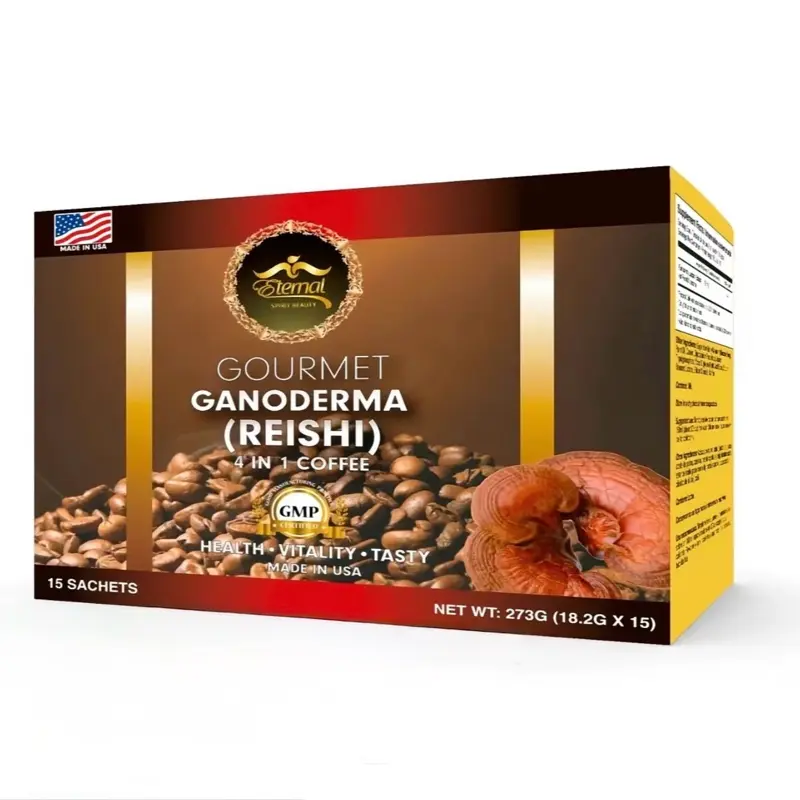 Eternal Gourmet Ganoderma coffee 4 in 1 Reishi , mushroom coffee cafe de ganoderma kidney tea natural herbal