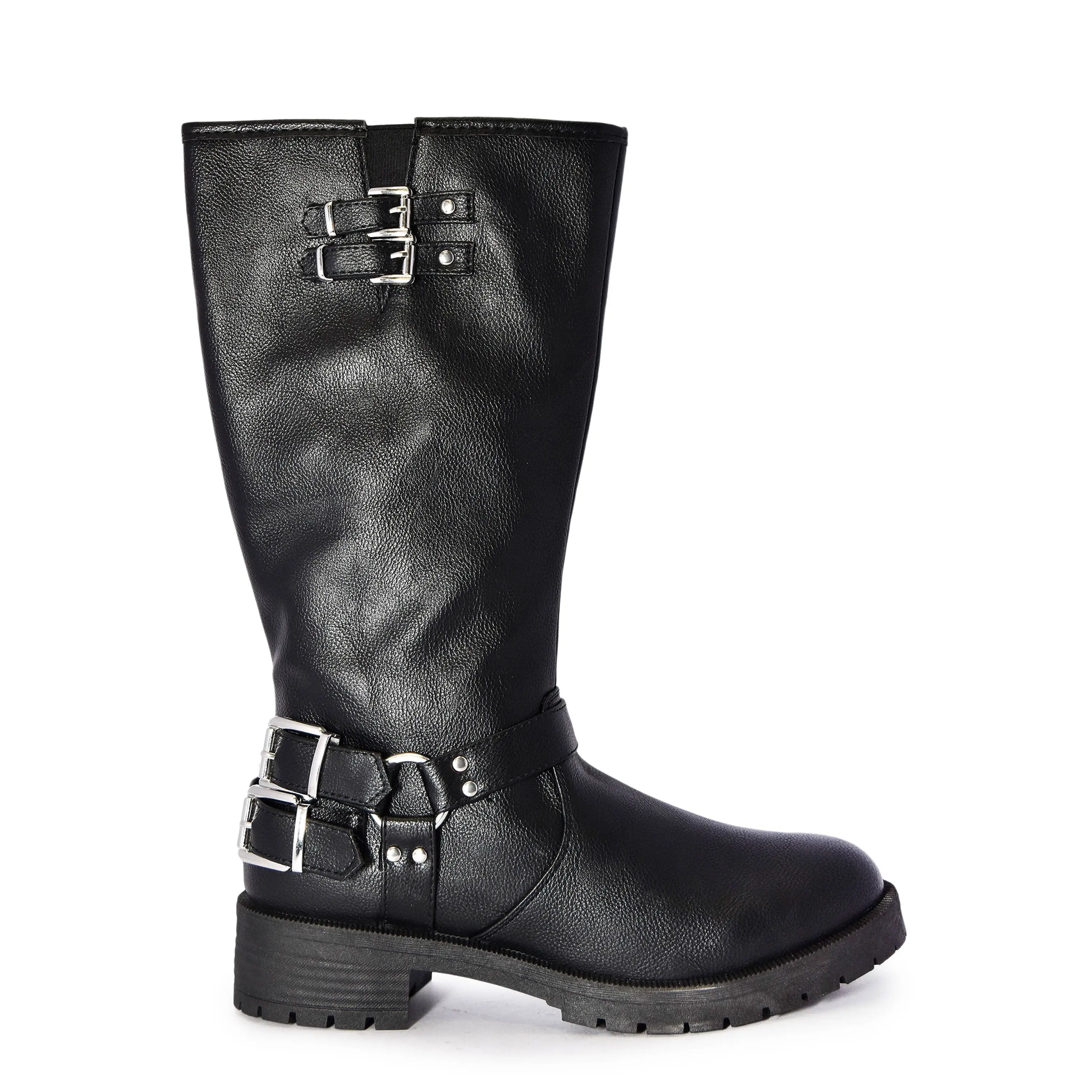 Wild Diva Women's Fashion Moto Harness Buckle Strap Mid-Calf Motorcycle Boots Wild Diva Women's Fashion Moto Harness Buckle Strap Mid-Calf Motorcycle Boots