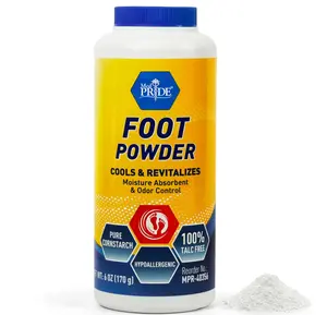 MED PRIDE Premium Foot Powder For Moisture Control - Hypoallergenic, 100% Talc-Free Foot Cooling Powder To Reduce Odors And Absorb Sweat & Excess Moisture- Shoe & Foot Odor Eliminator Powder- 6oz