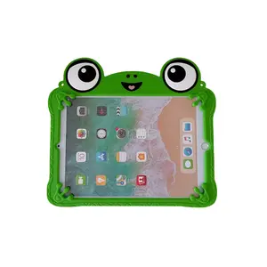 Cute Frog iPad Case for Kids, Soft Silicone Protective Cover, 360° Rotating Stand, Cartoon Design, Compatible with iPad 7th-10th & Air 11-Inch