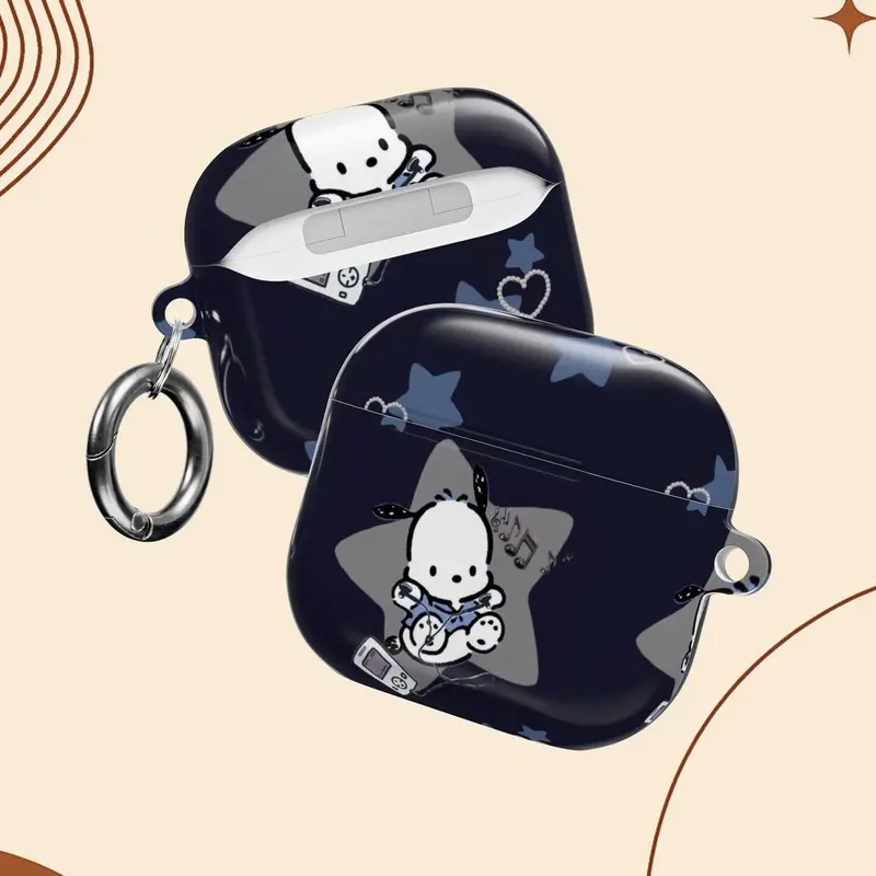 Y2K Blue Star Pochacco Air Pods Case Cute Aesthetic Matching Set Kawaii Star Design Protective Cover Gift Music Lovers Air Pods 1 2 3 4 Pro