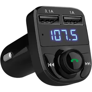Handsfree Call Car Charger,Wireless Bluetooth FM Transmitter Radio Receiver,Mp3 Music Adapter,Dual Port Compatible For All Smartphones,Samsung Galaxy,LG,HTC,etc.