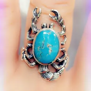 Turquoise Scorpion Sterling Silver Gemstone Ring