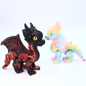 3D printing of flying dragon, Western demon dragon joints, movable simulation eyes, toys, pet ornaments, handicrafts, Craft Figurine