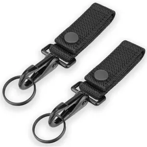 Heavy Duty Belt Keeper  Belt Clip, Key Ring Holder for Duty Belt, Nylon Molle Strap with Metal Snap for Up to 2 1/4 " Wide Belt