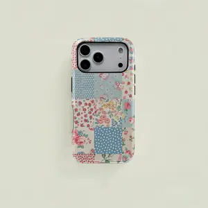 Quilt Patchwork Phone Case |     Protective Vintage cottage Premium Film 2 in 1 Phone Case - Durable, Shock Absorbing and Stylish Protection - Compatible with iPhone 17 16, 15, 14, 13, 12, 11, Plus, Pro, Pro Max, Perfect birthday gift for friends.