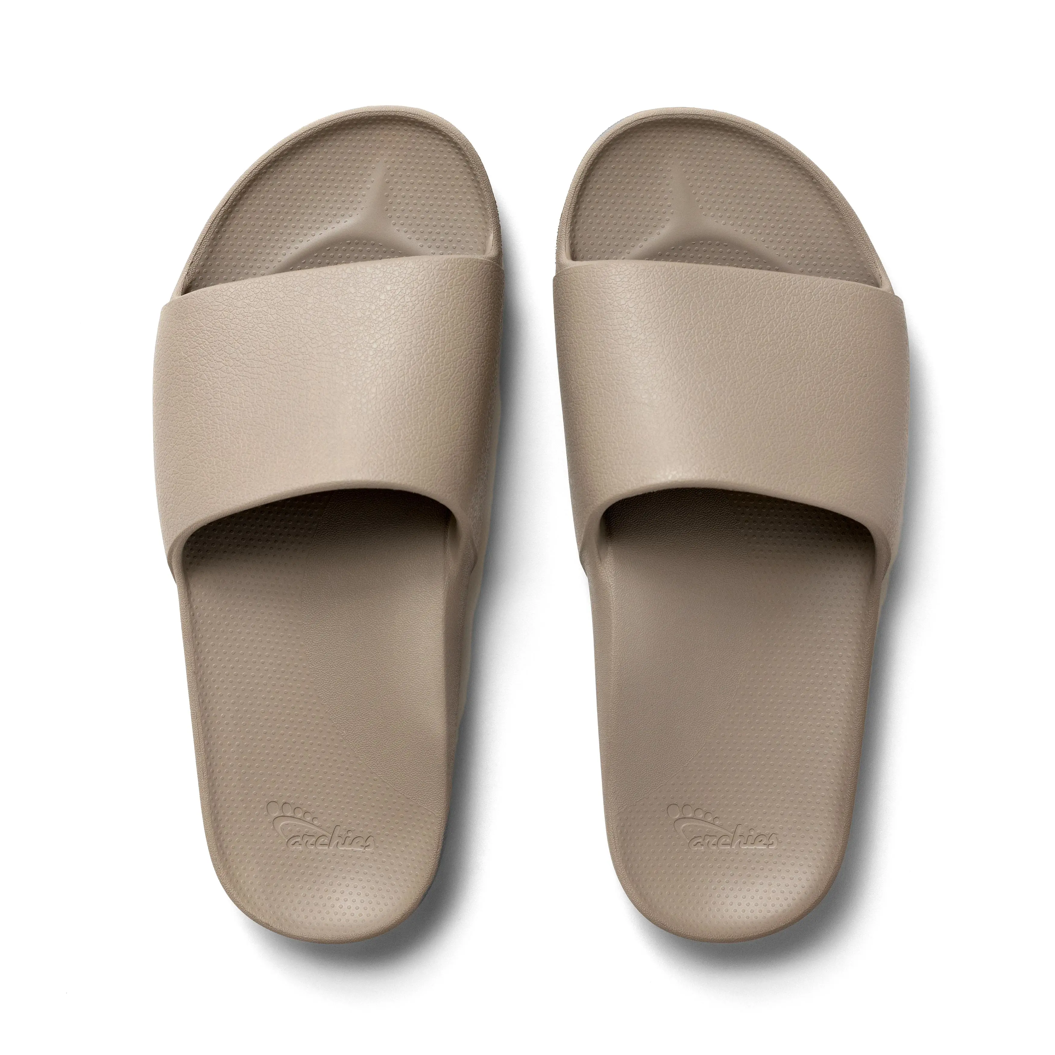 ARCHIES | Taupe Arch Support Slides – Orthotic Recovery Sandals for Plantar Fasciitis Relief, Foot Pain & Heel Pain – Lightweight, Cushioned, Shock-Absorbing Slides for Walking, Standing, and All-Day Comfort