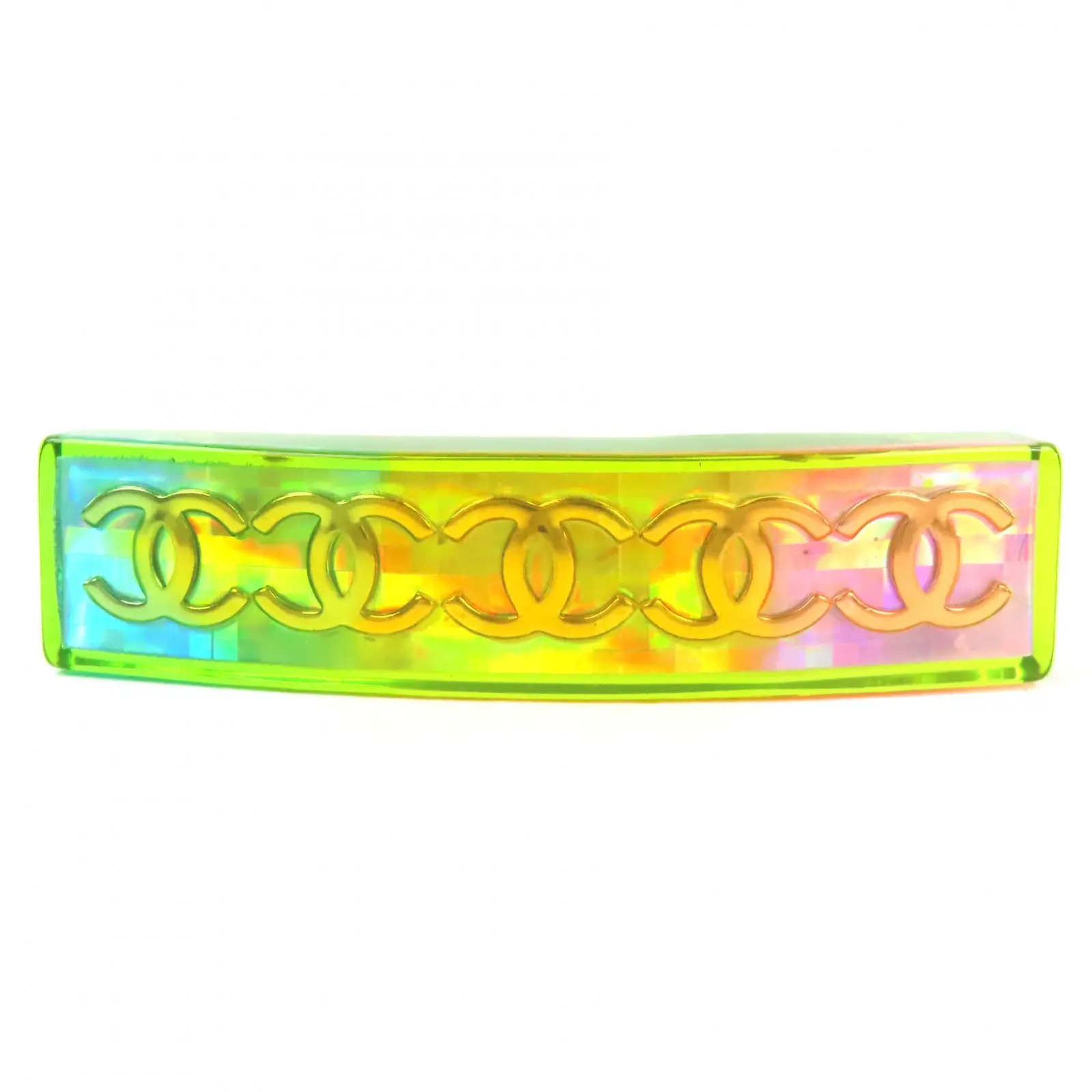 Pre-owned CHANEL Others Small Leather Goods Valletta Aurora Rainbow Five Coco Hair Clip
