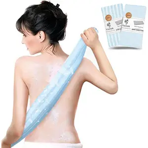 2PCS Exfoliating Washcloth Towel - Body Scrubber Exfoliator, Loofah Sponge, Korean & Japanese & African Net Sponge Rag - Back Scrubber Washer (Blue)