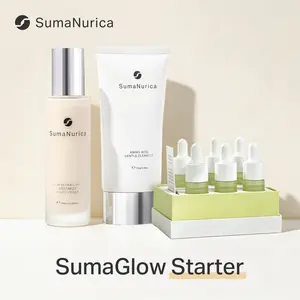 SumaNurica SumaGlow Starter Set, Amino Acid Cleanser + Niacinamide Serum + ECM Moisturiser for Fresh, Glowing Skin