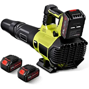 Leaf Blower Cordless with 2x4.0AH  and Charger 580CFM 160MPH Electric Leaf Blower 2 Speed Mode Lightweight   Leaf Blowers for Lawn Care Patio Garden Yard