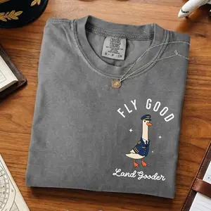 Silly Goose Pilot Shirt - Fly Good Land Gooder Tee, Pilot Aviators Gift, Airplane Lover Shirt, Flight Crew Pilot Travel Tee